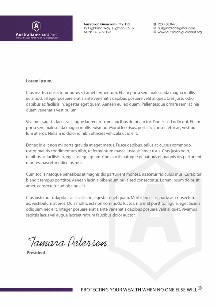 Design de Papeterie par HYPdesign pour Australian Guardians Pty Ltd | Design #890273