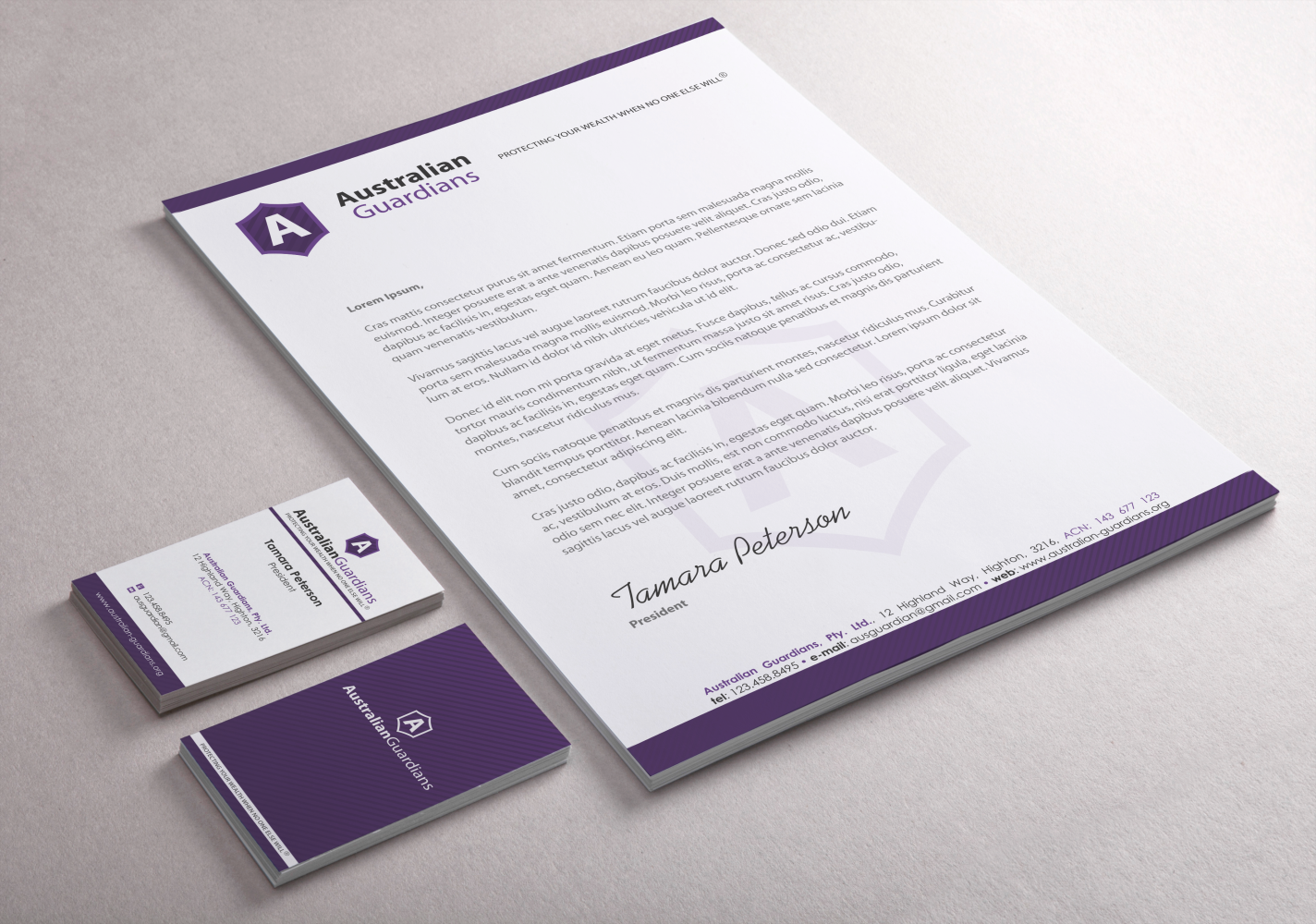 Design de Papeterie par HYPdesign pour Australian Guardians Pty Ltd | Design #891664