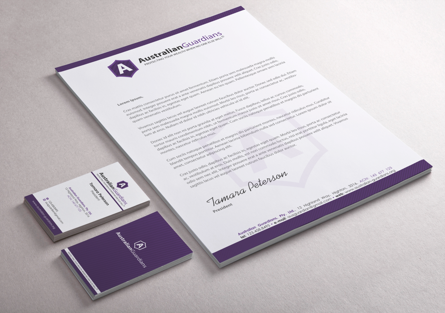 Design de Papeterie par HYPdesign pour Australian Guardians Pty Ltd | Design #891666
