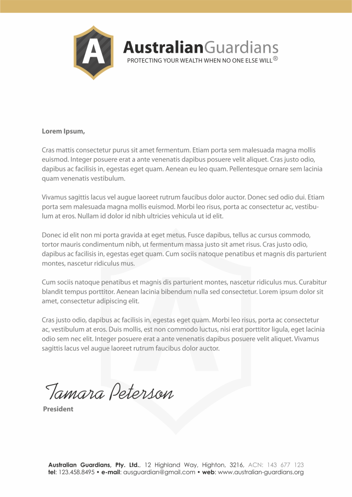 Stationery Design by HYPdesign for Australian Guardians Pty Ltd | Design #894159