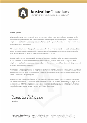 Stationery Design by HYPdesign for Australian Guardians Pty Ltd | Design: #894159