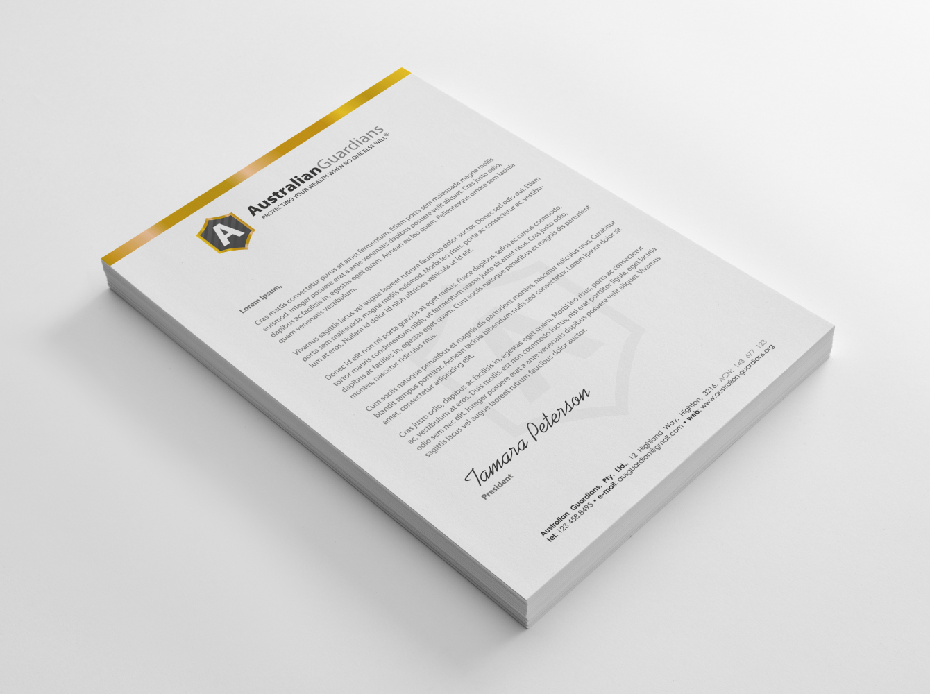 Design de Papeterie par HYPdesign pour Australian Guardians Pty Ltd | Design #900414