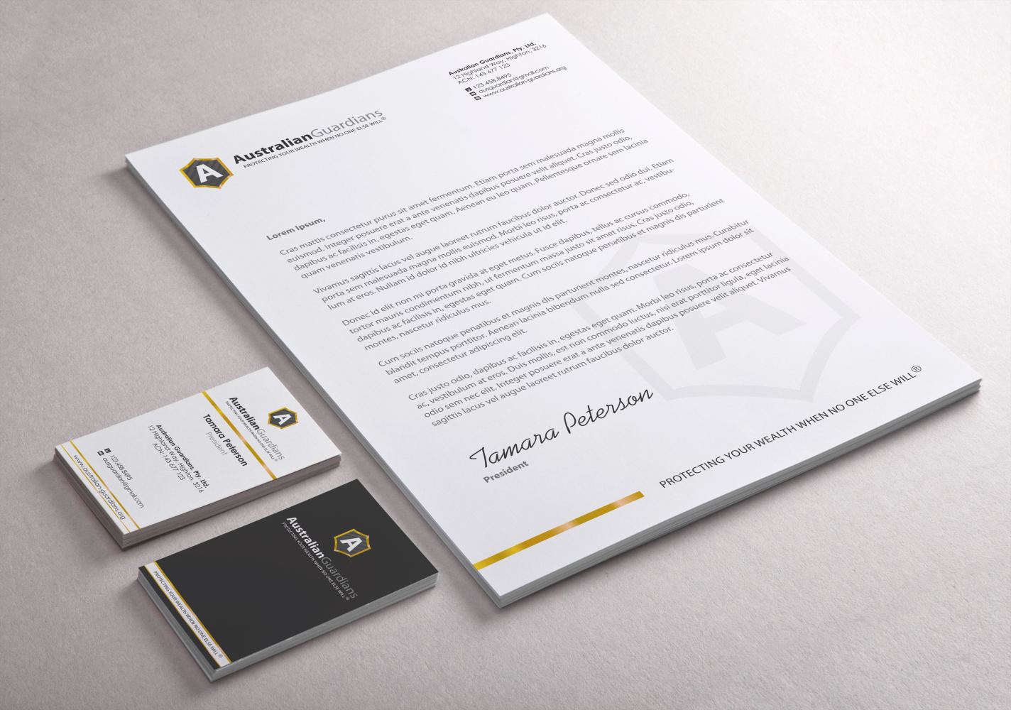 Design de Papeterie par HYPdesign pour Australian Guardians Pty Ltd | Design #902215