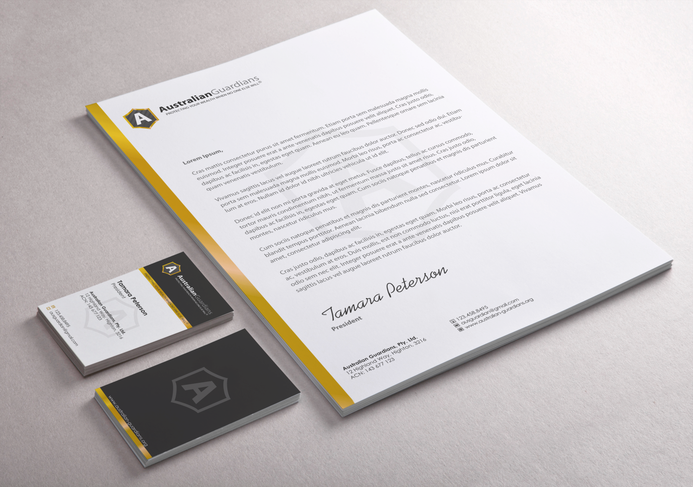 Design de Papeterie par HYPdesign pour Australian Guardians Pty Ltd | Design #902216