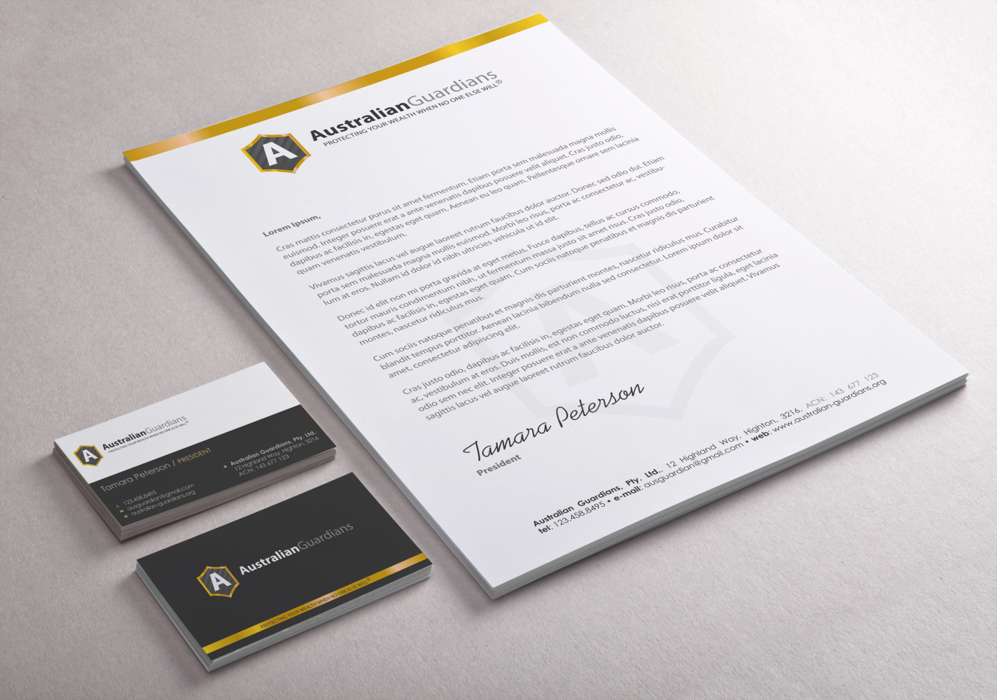 Design de Papeterie par HYPdesign pour Australian Guardians Pty Ltd | Design #902218