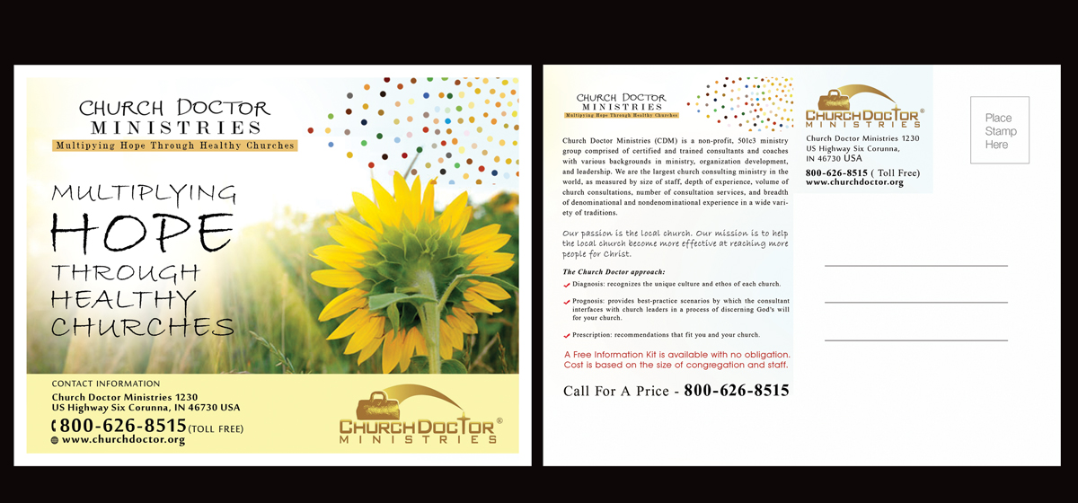 Postcard Design by NatPearlDesigns for Church Doctor Ministries | Design #3567218