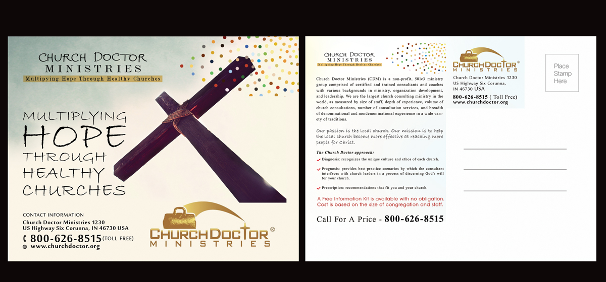 Postcard Design by NatPearlDesigns for Church Doctor Ministries | Design #3567221