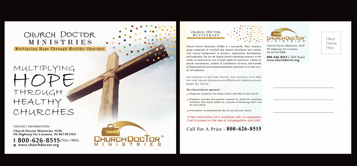 Postcard Design by NatPearlDesigns for Church Doctor Ministries | Design #3567224