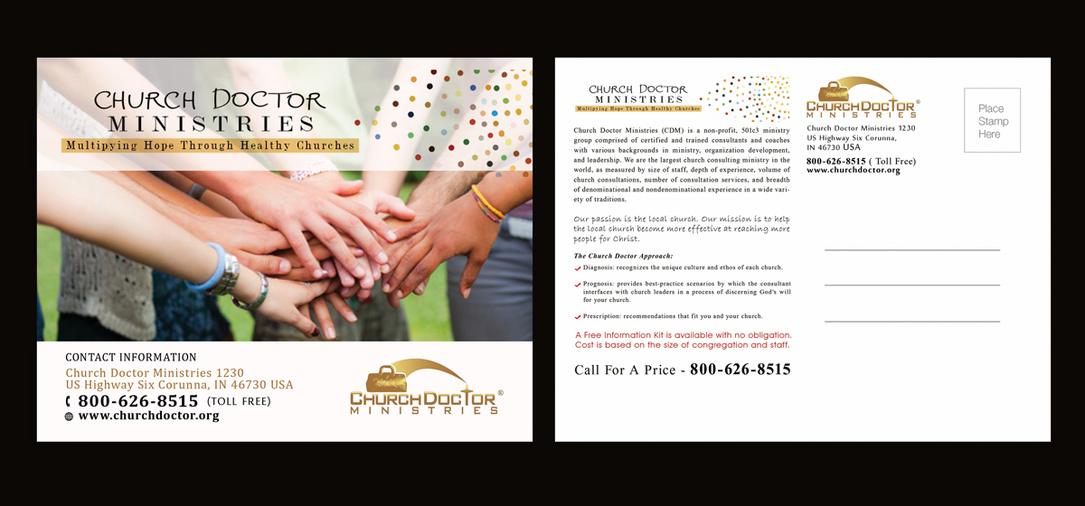 Postcard Design by NatPearlDesigns for Church Doctor Ministries | Design #3567421