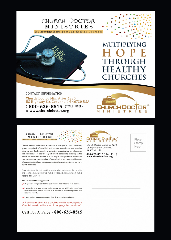 Postcard Design by NatPearlDesigns for Church Doctor Ministries | Design #3579396