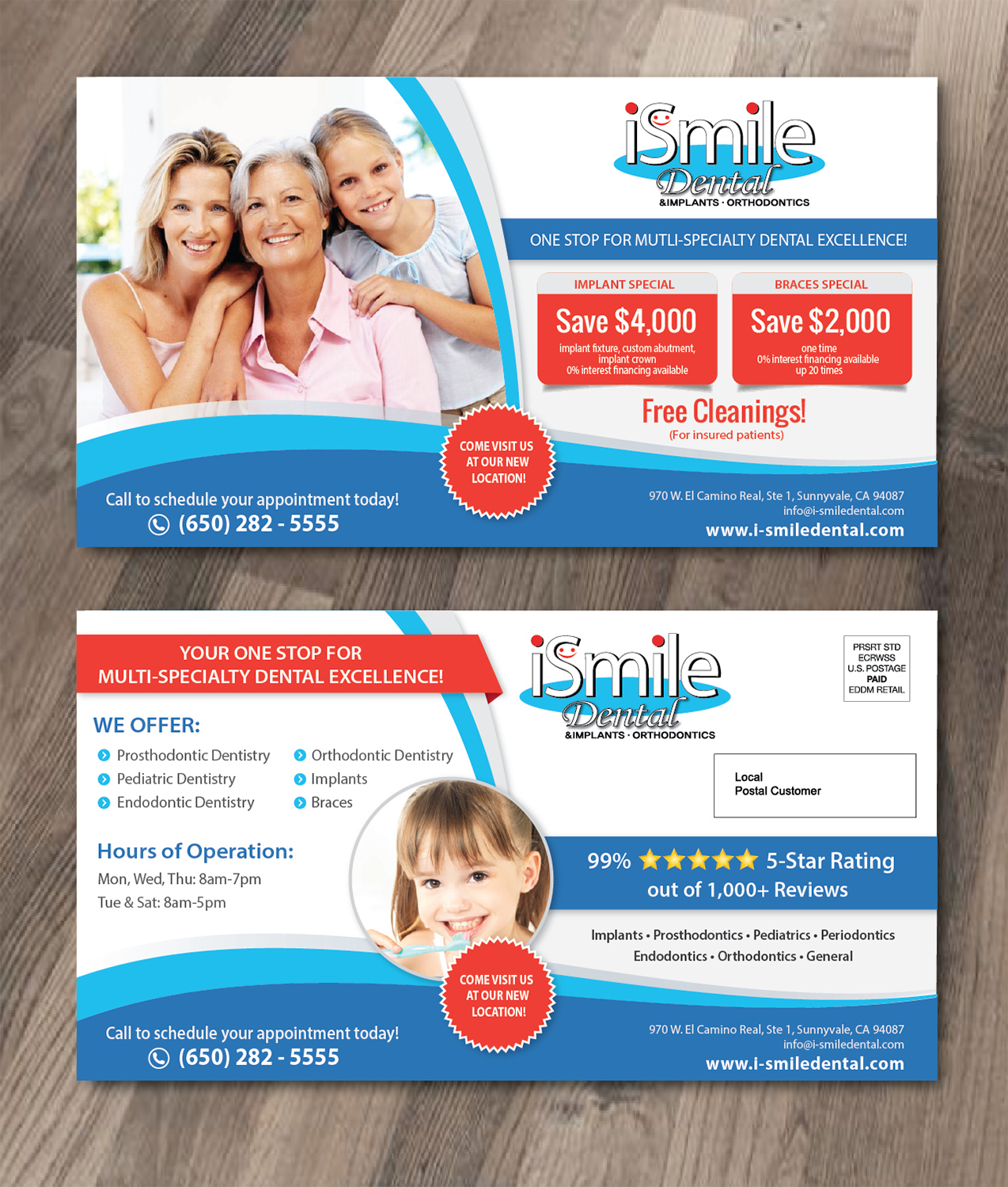 Postcard Design by alex989 for iSmile Dental | Design #15196391
