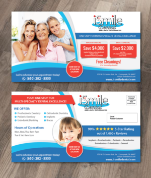 Design de Carte Postale par alex989 pour iSmile Dental | Design : #15196391