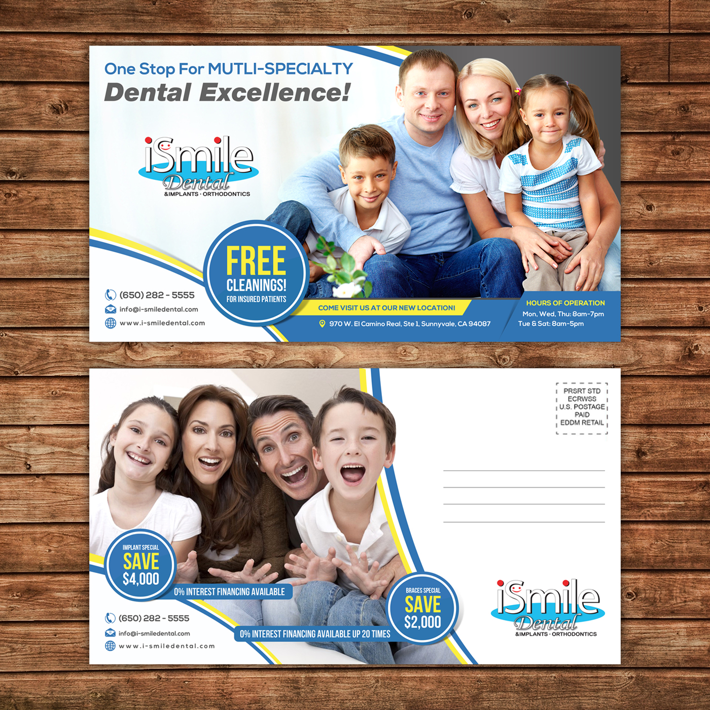 Postcard Design by debdesign for iSmile Dental | Design #15226273