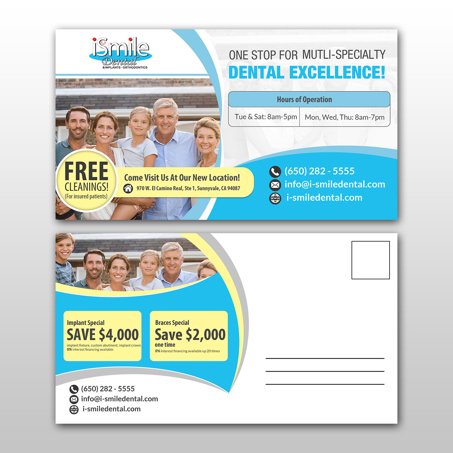 Postcard Design by debdesign for iSmile Dental | Design #15229578