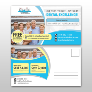 Design de Carte Postale par debdesign pour iSmile Dental | Design : #15229578