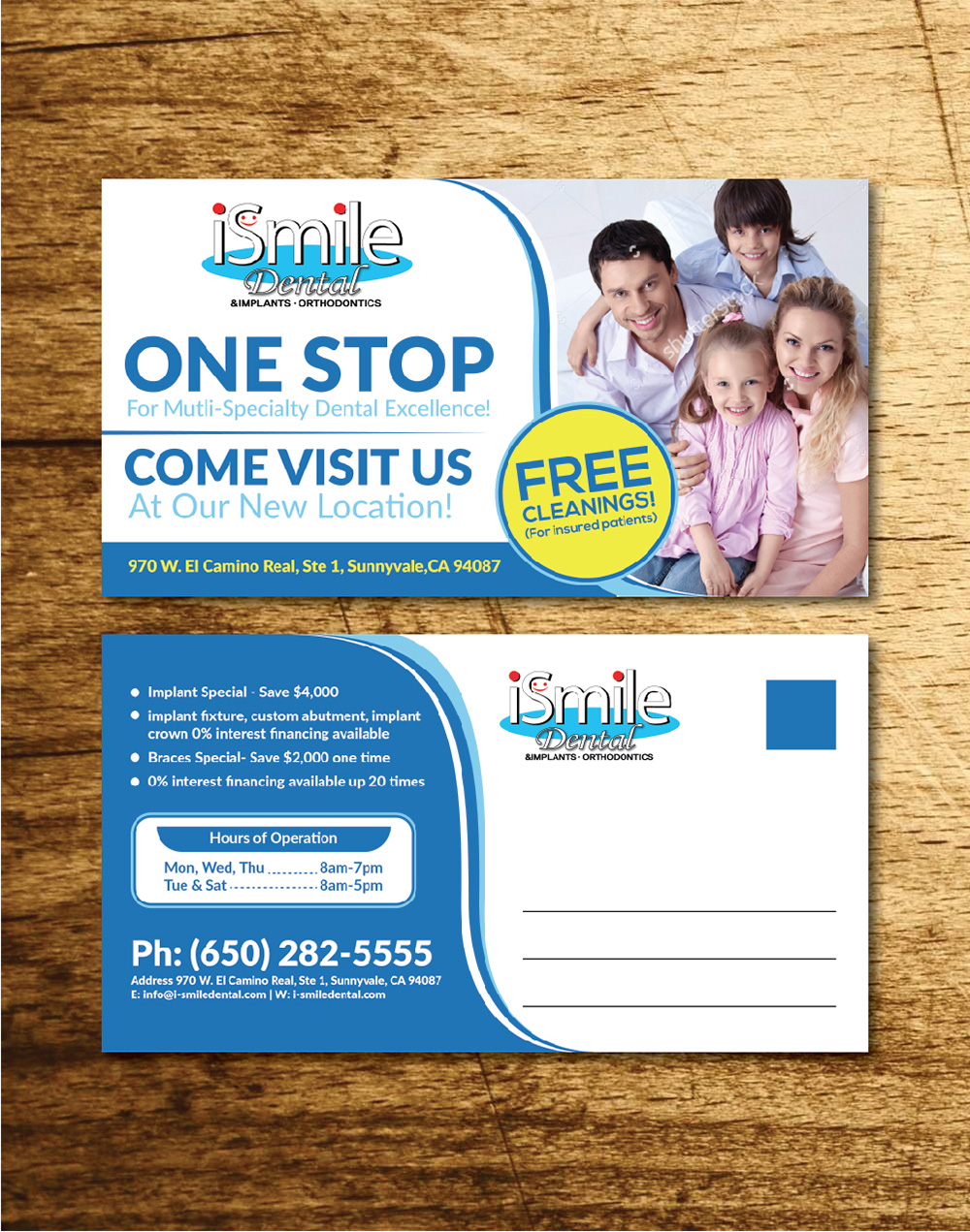 Postcard Design by Deziners Zone for iSmile Dental | Design #15212061