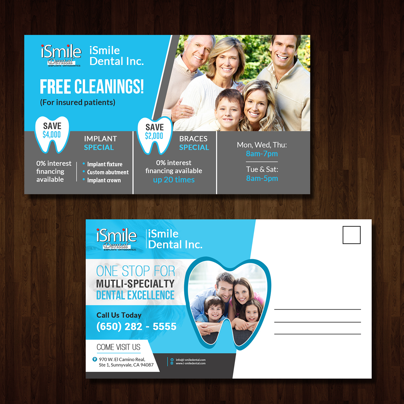 Postcard Design by creative.bugs for iSmile Dental | Design #15489011