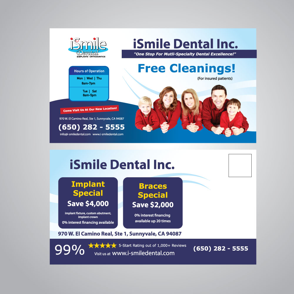 Design de Carte Postale par GMWIRE pour iSmile Dental | Design #15230929