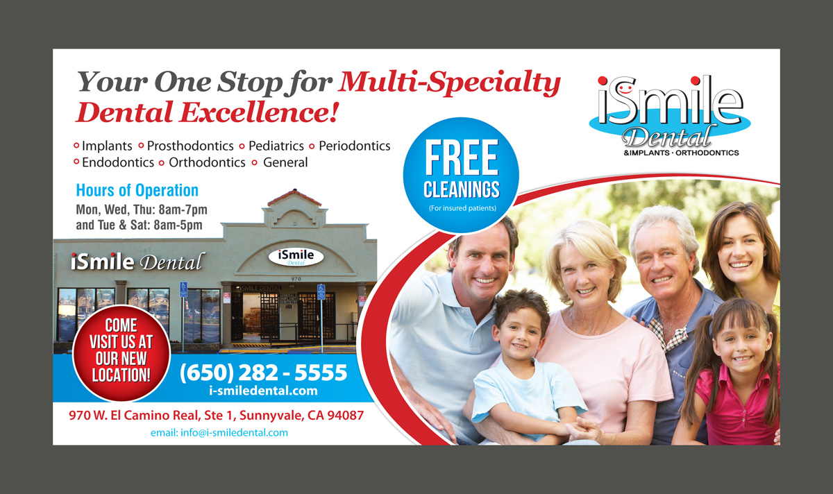 Postcard Design by rkailas for iSmile Dental | Design #15306411