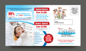 Design de Carte Postale par rkailas pour iSmile Dental | Design : #15325543