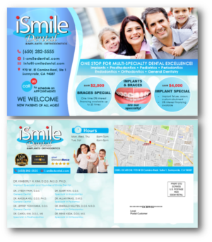 Postcard Design by citygirl17 for iSmile Dental | Design #15319922
