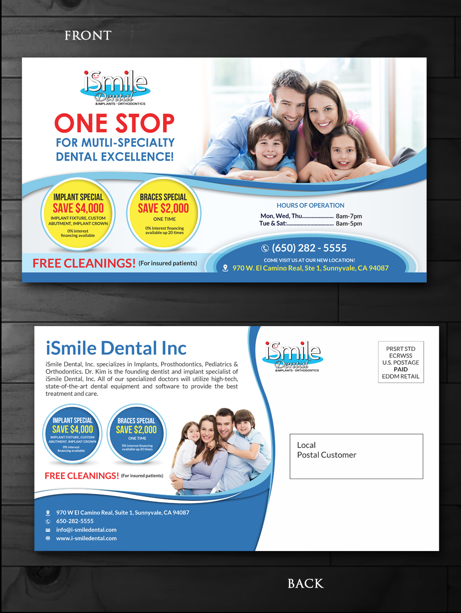 Diseño de Postal por innovative earth para iSmile Dental | Diseño #15222370
