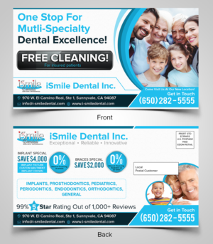 Postcard Design by SD WEBCREATION for iSmile Dental | Design #15289579