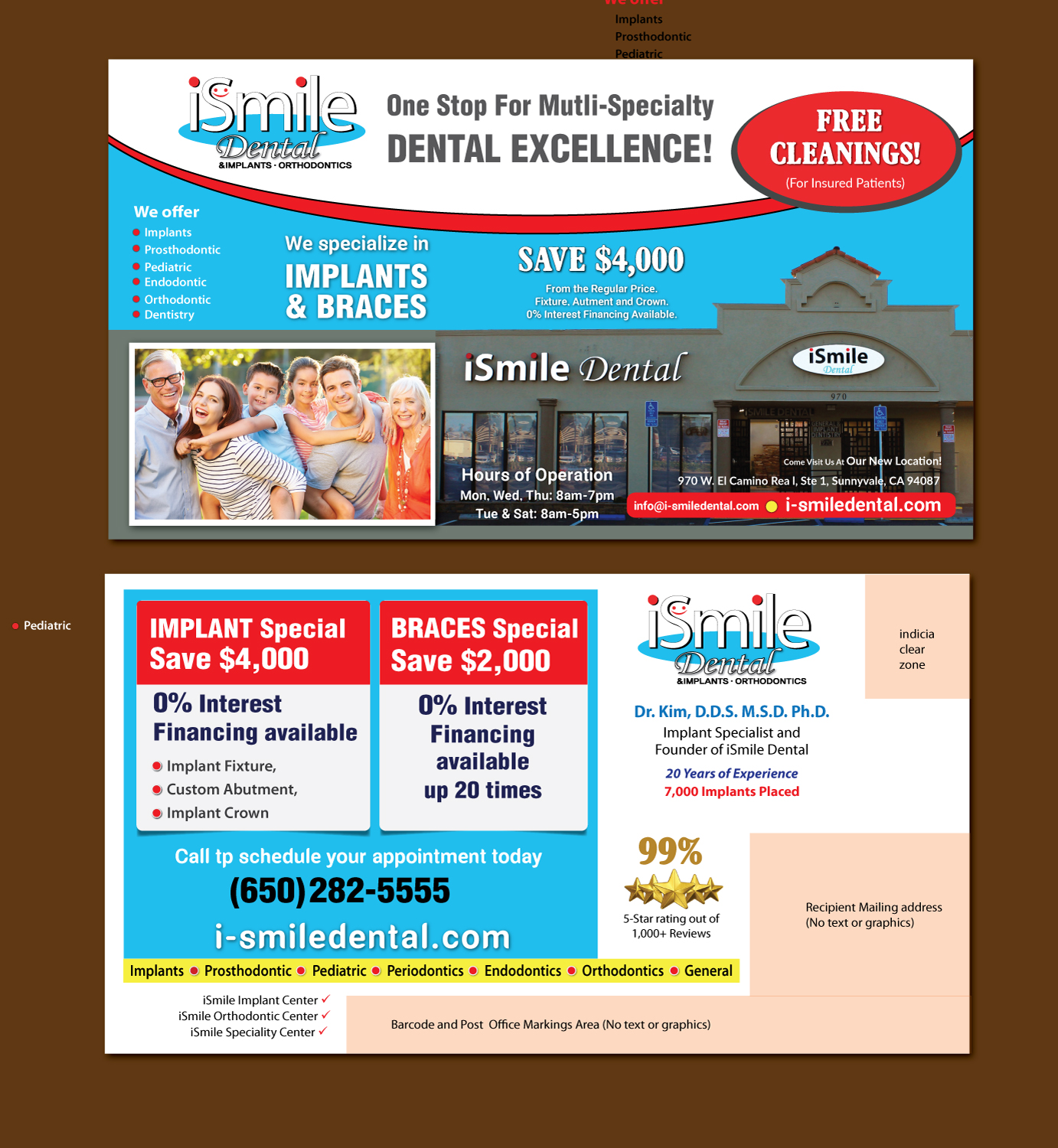 Postcard Design by meet007 for iSmile Dental | Design #15440161