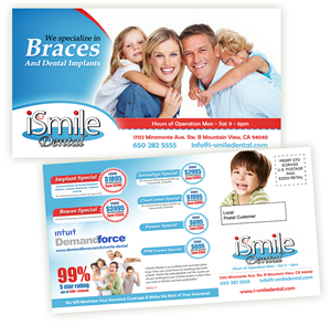 Postcard Design by creationz2011 for iSmile Dental | Design: #3658735