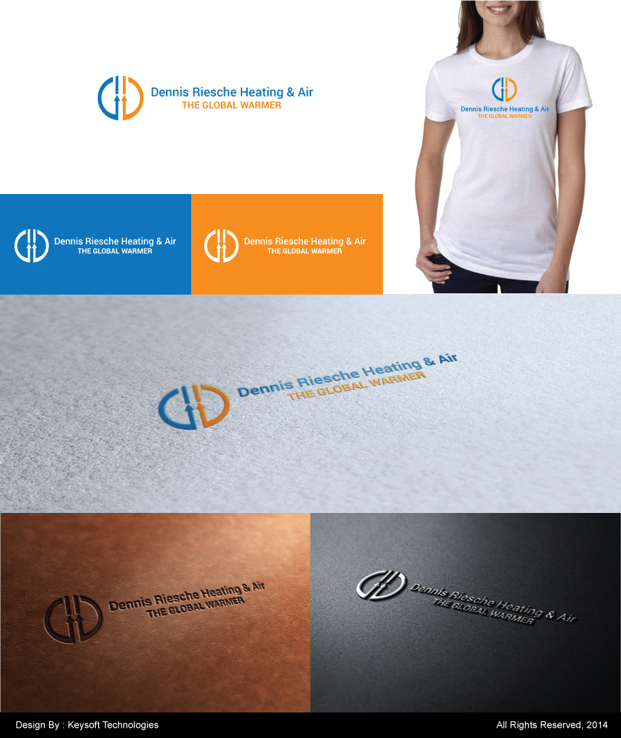 Logo Design by Keysoft for Dennis Riesche Heating & Air | Design #3557559