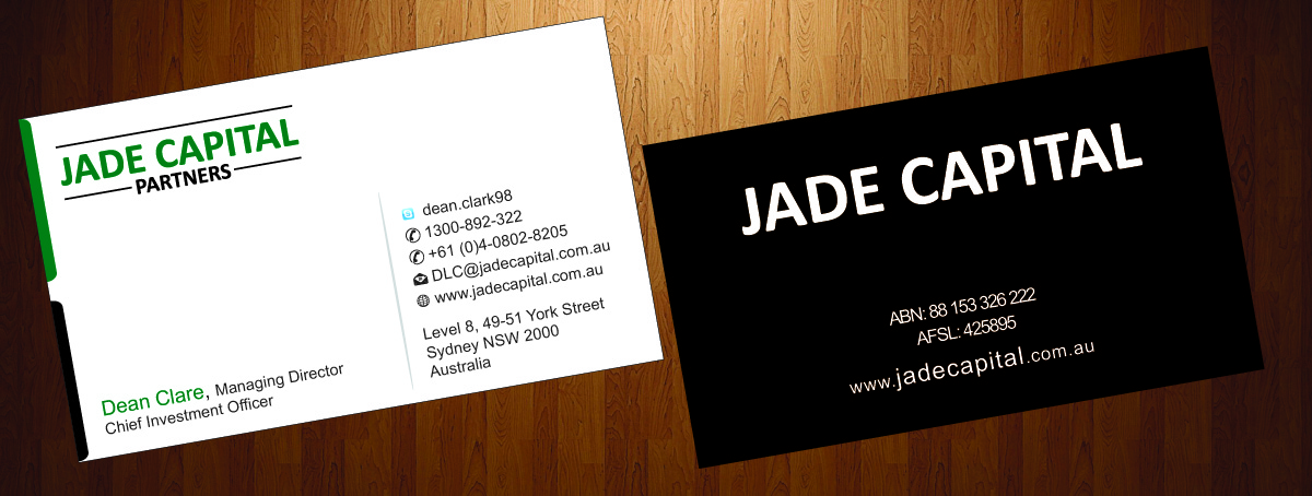 Business Card Design by harmi_199 for Jade Capital Partners | Design #3552392