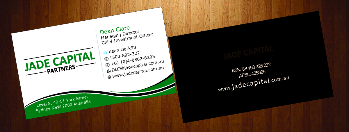 Business Card Design by harmi_199 for Jade Capital Partners | Design #3552413