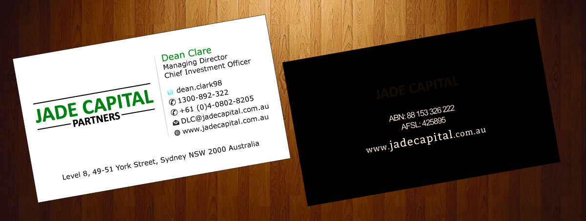 Business Card Design by harmi_199 for Jade Capital Partners | Design #3552421
