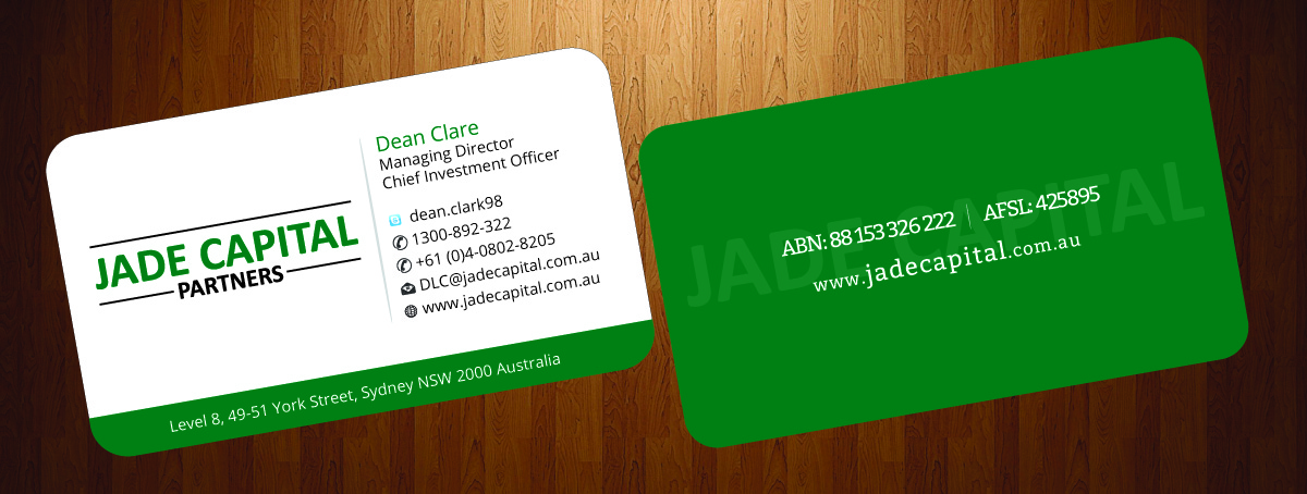 Business Card Design by harmi_199 for Jade Capital Partners | Design #3552425