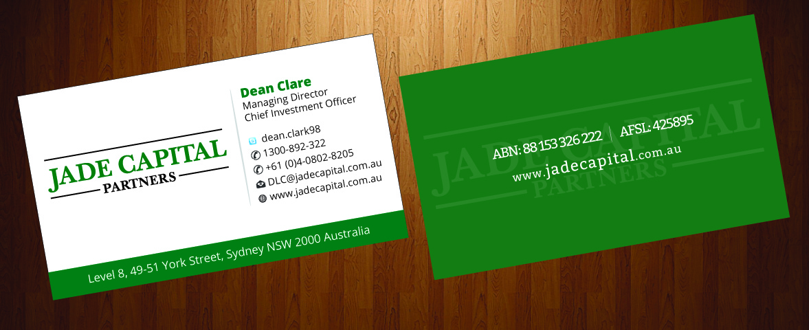 Business Card Design by harmi_199 for Jade Capital Partners | Design #3589597