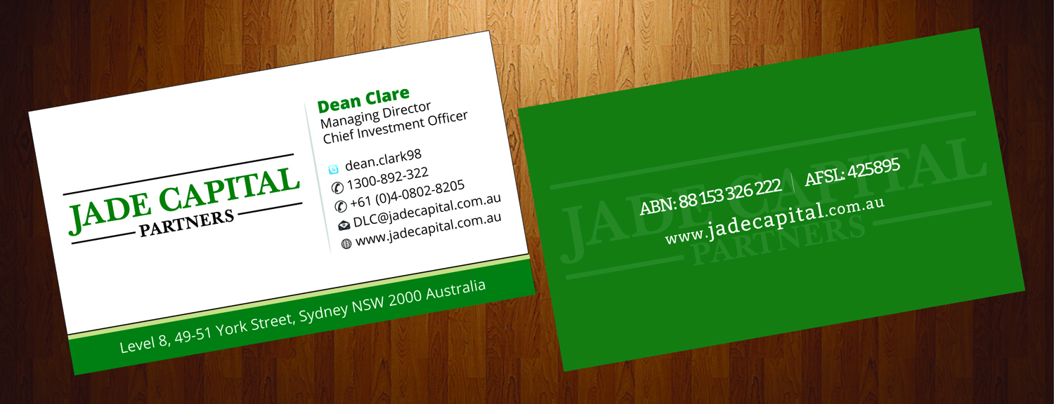 Business Card Design by harmi_199 for Jade Capital Partners | Design: #3692417