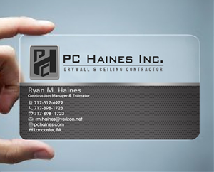 Business Card Design by Hardcore Design for PC.Haines.INC Drywall & Ceiling Contractor | Design #3589894