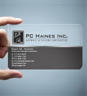 Business Card Design by Hardcore Design for PC.Haines.INC Drywall & Ceiling Contractor | Design: #3603452