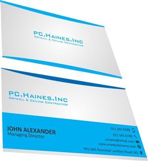Business Card Design by AwsomeD for PC.Haines.INC Drywall & Ceiling Contractor | Design: #3557010