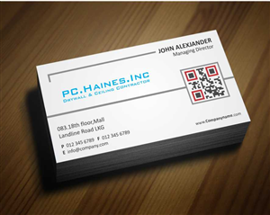 Business Card Design by AwsomeD for PC.Haines.INC Drywall & Ceiling Contractor | Design: #3557024
