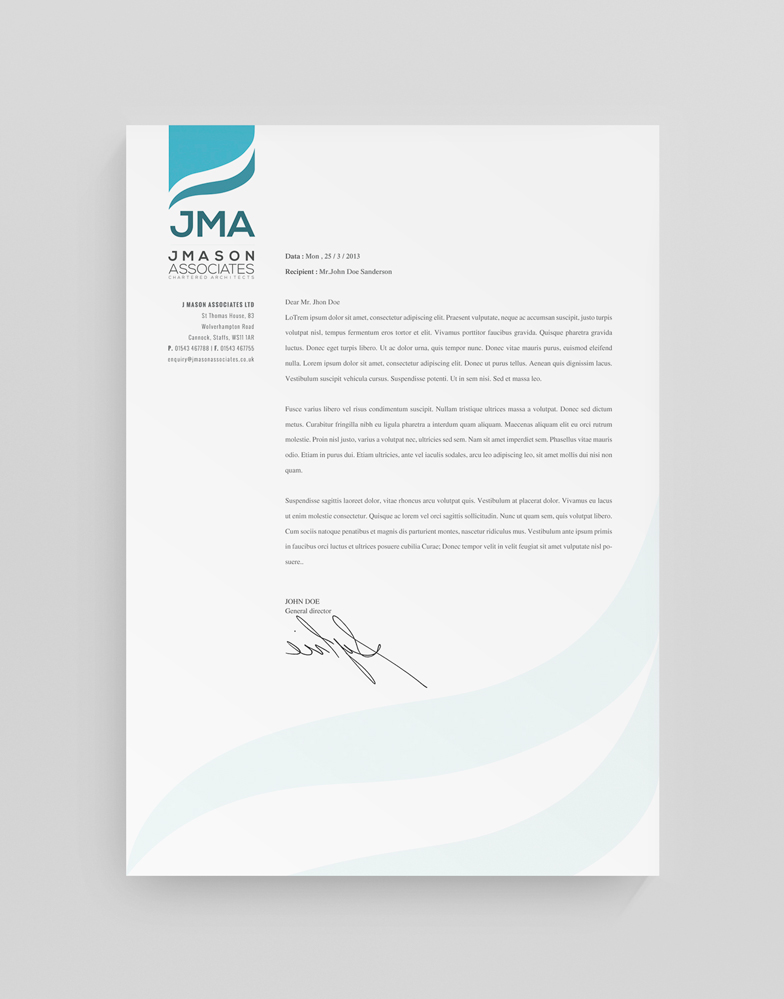 Letterhead Design by stoodio.id for J Mason Associates | Design #3575174