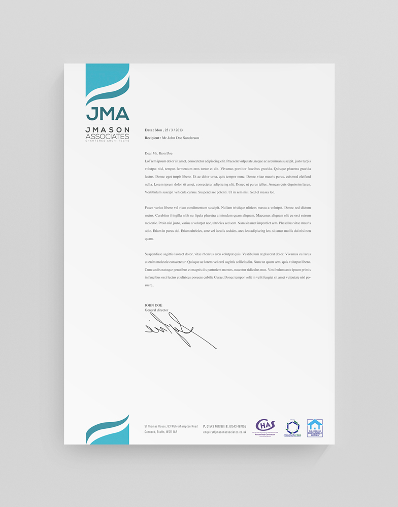 Letterhead Design by stoodio.id for J Mason Associates | Design #3575316