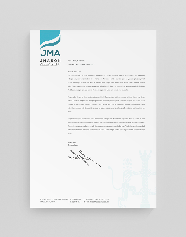Letterhead Design by stoodio.id for J Mason Associates | Design #3644976