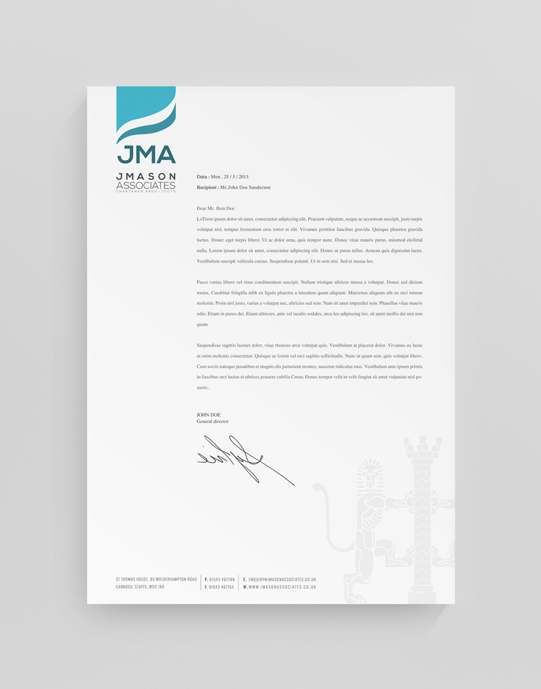 Letterhead Design by stoodio.id for J Mason Associates | Design: #3644984