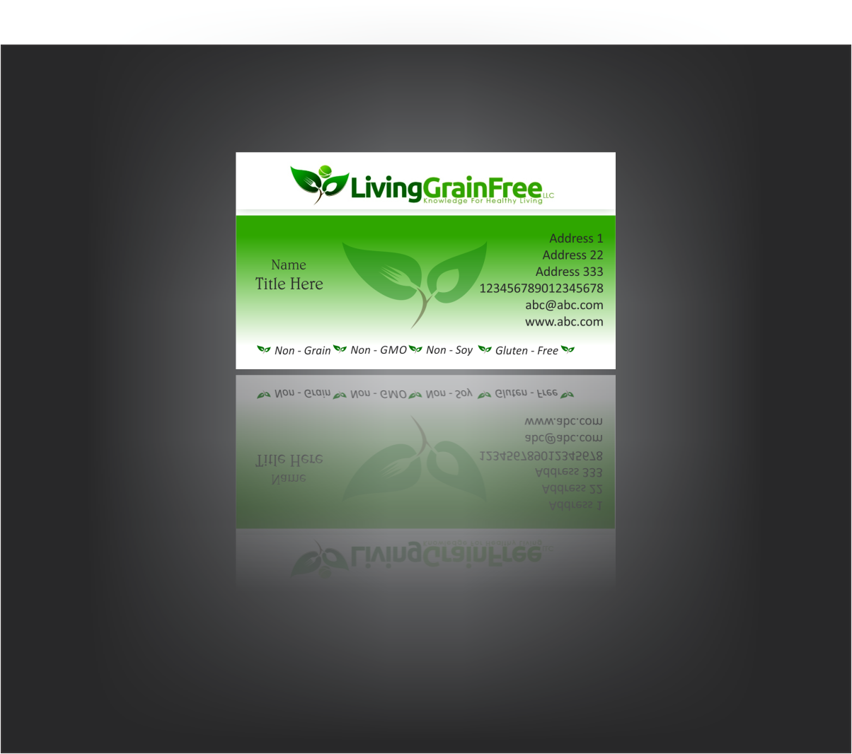 Diseño de Tarjeta de Presentación por stevedan para Living Grain Free, LLC | Diseño #3611026