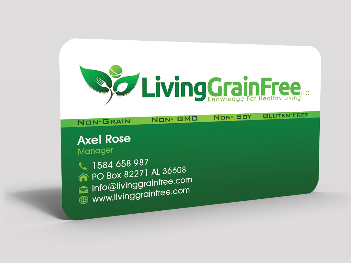 Business Card Design by Hardcore Design for Living Grain Free, LLC | Design #3629129