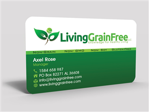Business Card Design by Hardcore Design for Living Grain Free, LLC | Design: #3629129