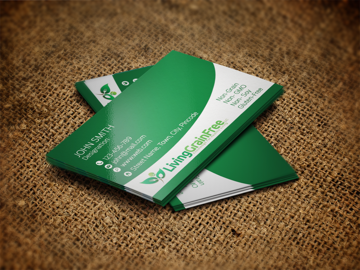 Business Card Design by Sajin for Living Grain Free, LLC | Design #3615140