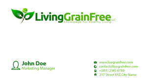 Business Card Design by Sher Afgan for Living Grain Free, LLC | Design #3605107