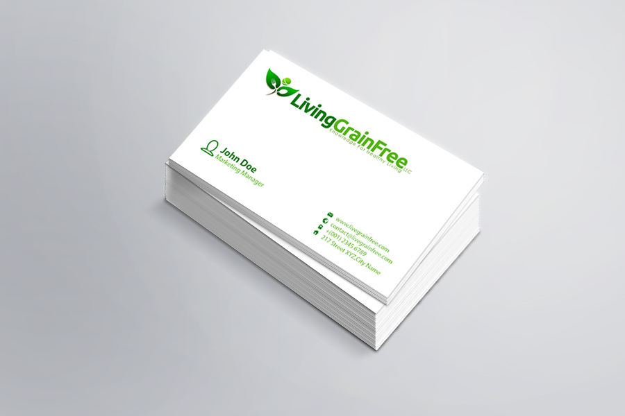 Business Card Design by Sher Afgan for Living Grain Free, LLC | Design #3605148